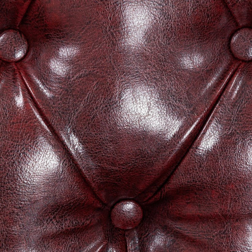 Classic Oxblood Antique Leather 3-Seater Chesterfield Sofa - Image 5