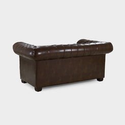 Classic Oxblood Antique Leather 2-Seater Chesterfield Sofa - Image 5