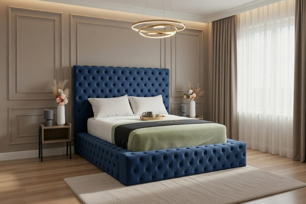 Ambassador Luxury Deep-Buttoned Upholstered Bed Frame